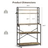 YESHOMY Kitchen Baker’s Rack with Power Outlet, 5-Tier Microwave Stand,