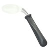 Rehabilitation Advantage Right Handed Grip Easy Coated Offset Spoon, Gray
