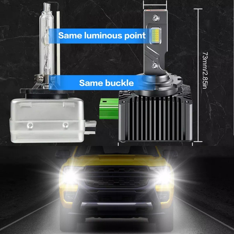 AUIMSOCO D3S D3R D3C LED Headlight High Low Beam HID