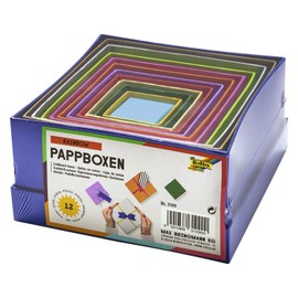 Folia 3109 - Cardboard Gift Box, Coloured, 12 Pcs in Various Sizes and Colours