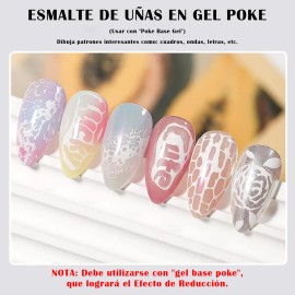 Kit Esmalte Uñas Gel Blanco,gel Crear Letras, Ondas Y Flores