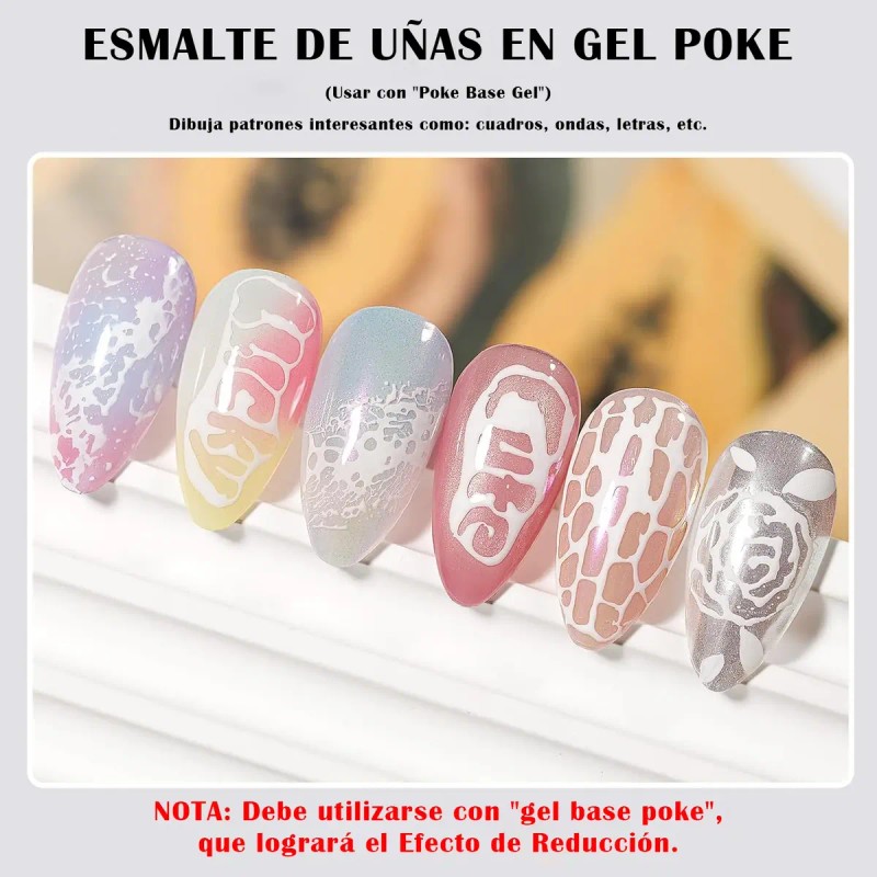 Kit Esmalte Uñas Gel Blanco,gel Crear Letras, Ondas Y Flores