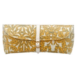 Cyalel Yahata LC Glasses Case, Women's, Sunglasses Case, Eyeglass Case, Made in Japan, Lightweight, Eyeglass Holder, Flower Pattern, Adult, Cute, Stylish, Gift, Made in Japan, musedoir (yellow)