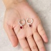 Philip Jones Carnelian Gemstone Heart Charm Hoop Earrings