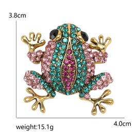 Frog Brooch Pins for Women, Colorful Frog Brooch Pin, Cute Frog Animal Brooch Lapel Pin, Bohemian Frog Brooches Pins for Women Hat Bag Suit Dress Accessories Jewelry (Pink)