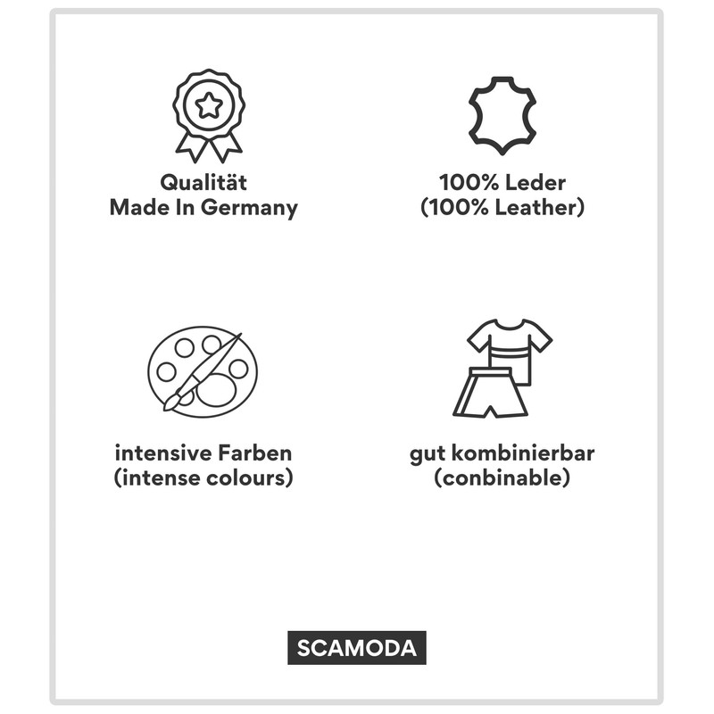 Scamoda women's belt made of genuine leather with hole pattern,
