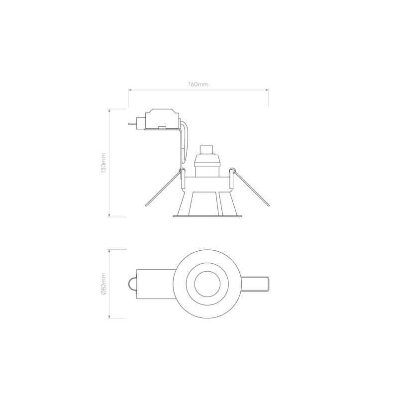 Astro Minima Round Fixed Indoor Downlight (Matt White), GU10 Lamp,