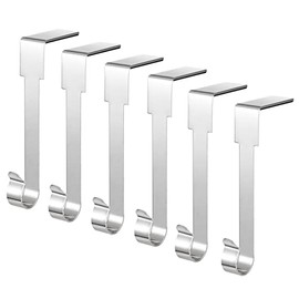 Christmas Stocking Holders Mantel Hook Hangers Fireplace Hooks Hanger Christmas Stocking Hook Fireplace Hanger Grip for for Christmas Party Decorations (Silver, 6)