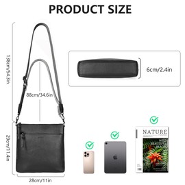 Aucuu Crossbody Bag for Women, Leather Women's Shoulder Handbags, Multi Zipper Handbag Crossbody with Adjustable Strap, Multiple Pockets Crossbody Purse for Ladies Girls Travel Shopping Work Daily Use