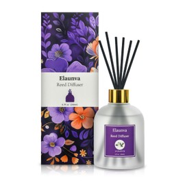 Elaunva Jasmine Reed Diffuser Sets,6.7fl oz(200ml) with 8 Sticks,Fragrance/Aromatherapy for Livingroom/Office/Kitchen/Entryway/Bathroom,Gift Set,Shelf Decor,Home Accessories,Air Freshener(Jasmine)