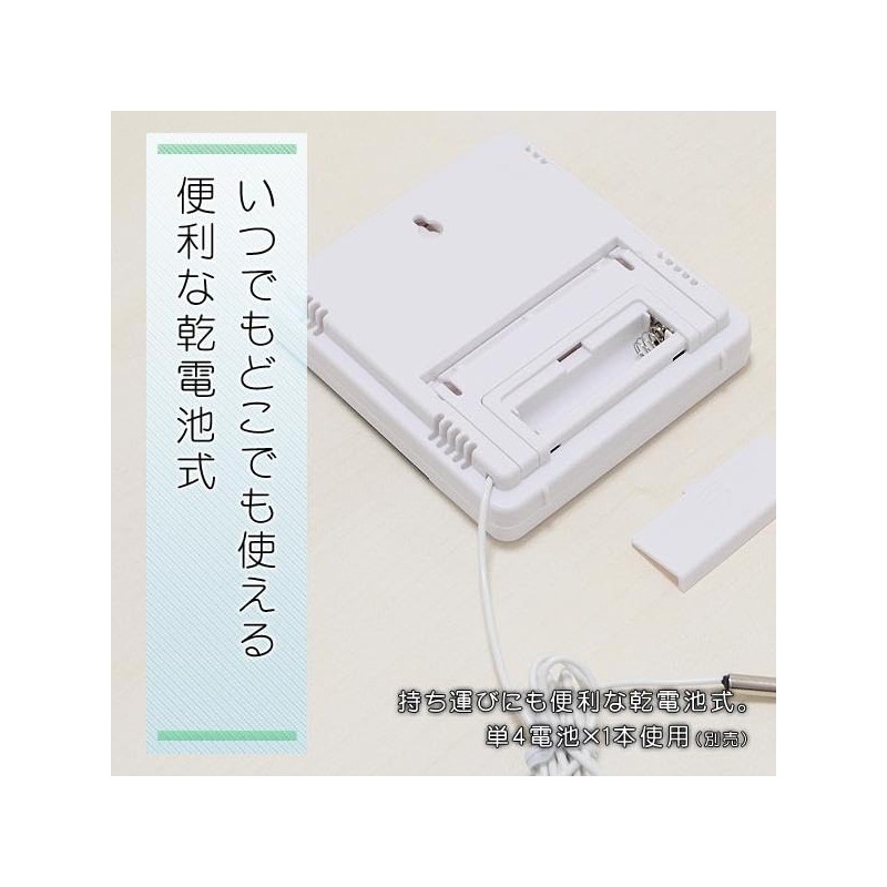 Rise Japan Digital Thermometer/Hygrometer, with Clock Function, Thermometer, Hygrometer, Can