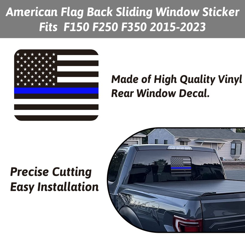 Zhizhong for F150 2015-2021 Rear Middle Window Decal, American Flag