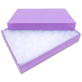 TheDisplayGuys - 25-Pack #53 Cotton Filled Cardboard Paper Jewelry Boxes Gift Case - Purple Lavender (5.4" x 3.9" x 1.0") - for Shipping or Storage