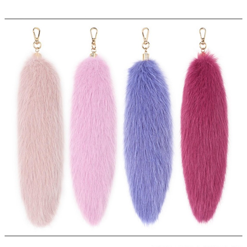 Izemisonico Tail Key Chain, Fox's Tail, Fur Key Chain Accessory,