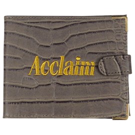 Acclaim Folding Wallet Style Lawn Bowls Bowling Scorecard Holder Synthetic Reptile Texture Effect Press Stud Closure 12.5 cm x 10 cm Closed (Grey)