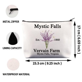Vampire Tv Show Makeup Bag TVD Originals Vampires Mystic Falls Vervain Farm Est 1860 Cosmetic Bag (Vervain Farm B EU)