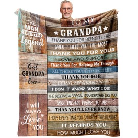 Vervehub Valentines Day Grandpa Gifts Blanket 60"x50", Gifts for Grandpa from Granddaughter Grandson, Grandpa Birthday Retirement Gifts, Gifts for Grandfather, Grandpa Gifts from Grandkids,