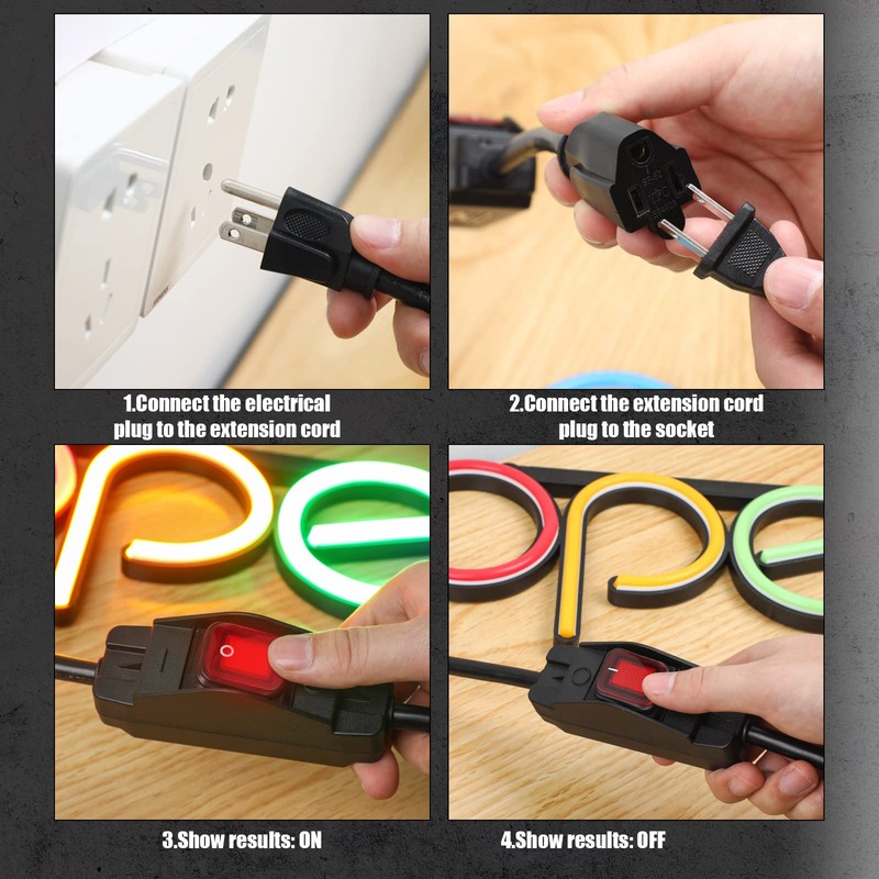 Weewooday 3 Prong Outdoor Extension Cord with Waterproof Switch 1875W