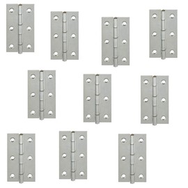 Gedotec Box Hinge Metal Chest Hinge with Riveted Brass Pin | 40 x 26 mm | Furniture Hinge Galvanised Steel | Hinge Band for Screwing | Pack of 10 - Furniture Strap Rolled According to DIN 7954 A
