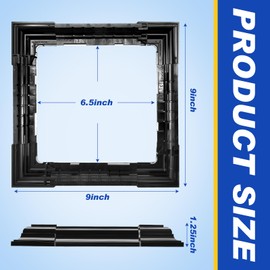 Thyle 12 Pcs 6 x 6 Inches Vinyl Post Sleeve Black Adjustable Post Skirt Base Eusable Column Wrap Trim for 3 to 6.5 Inch Porch Fence Deck Stairs Rails