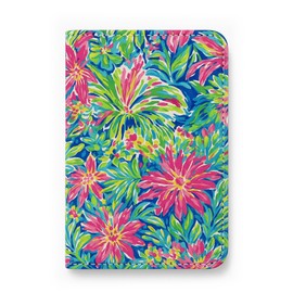 Jolitee Passport Holder Travel Wallet – Premium PU Vegan Leather, Compact & Waterproof Passport Case with Card Slots & Elastic Closure, Pink Floral