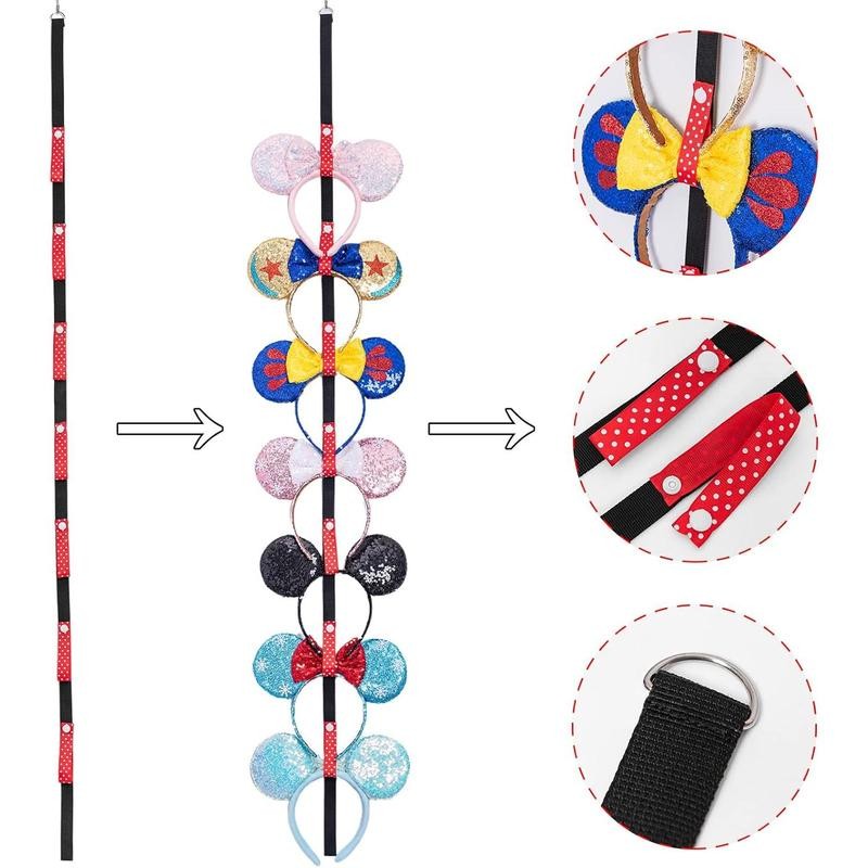 3 Pcs Mouse Ears Headband Holder Hanging Headband Organizer Bow