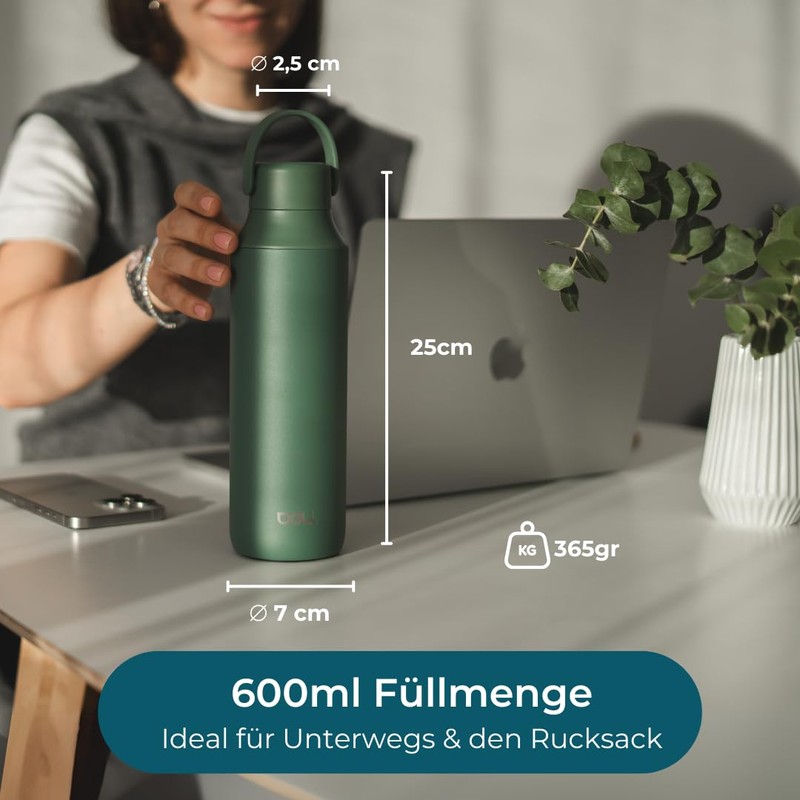 Doli Thermo Tea Bottle 600 ml Black - with Tea