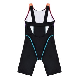 Cadocado Little Girls Athletic Swimsuit One Piece Racer Back Boyleg Sport Swimwear,Multicolored,4-6 Years