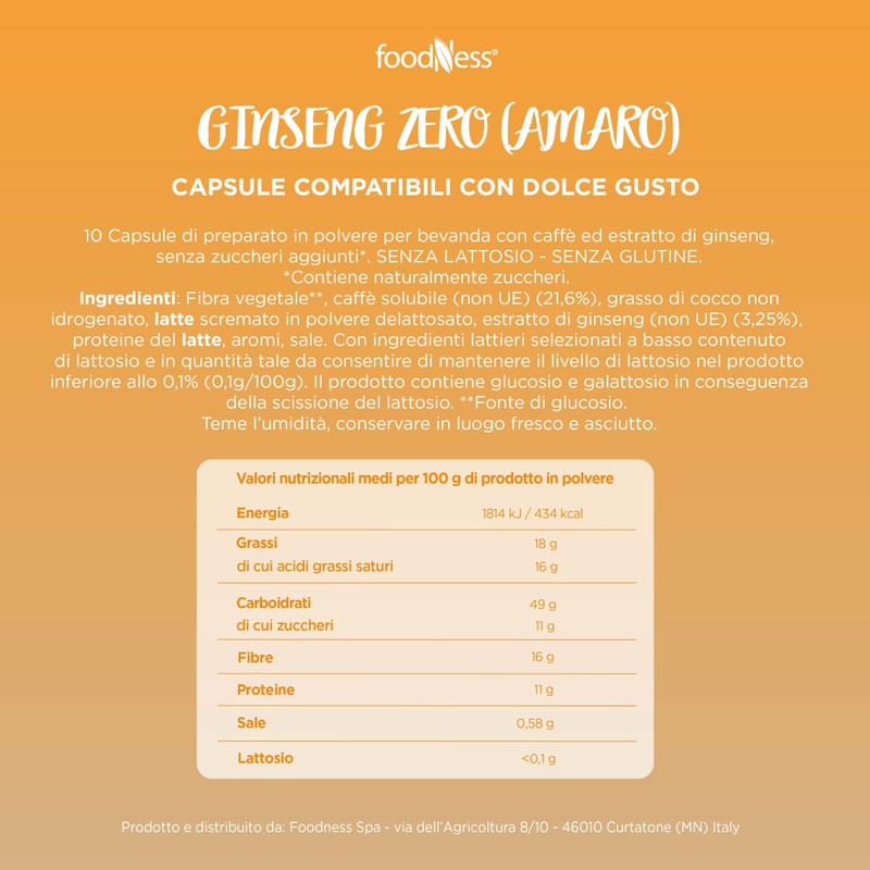 foodNess - 1 Box da 10 Capsule di Ginseng Zero,