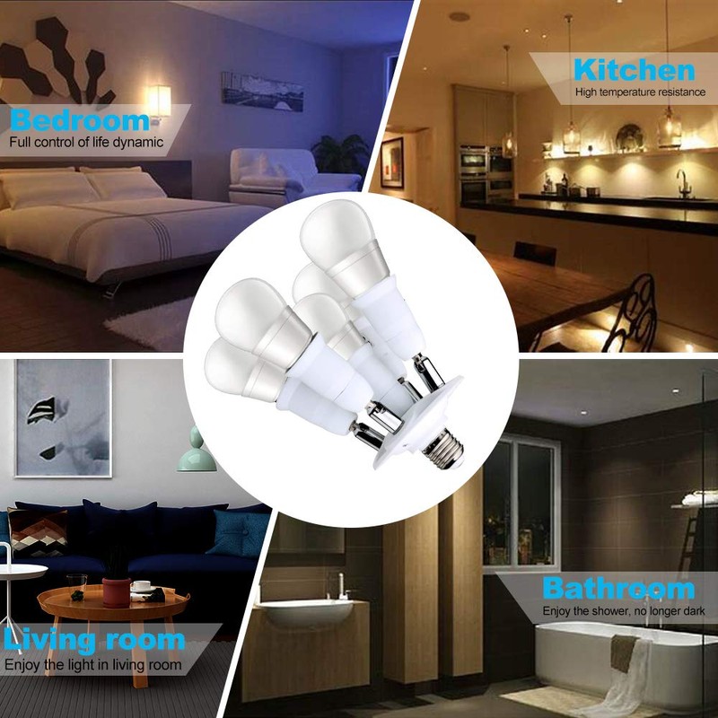 8T8 5 in 1 E26 Light Bulb Socket Splitter Converter