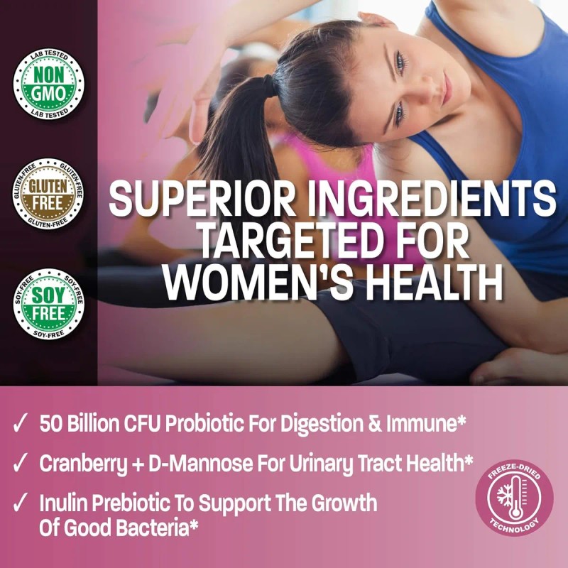 Probiótico Para Mujer 50 Billion Cfu Bronson 60 Cápsulas Sabor