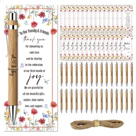 30 Pcs Baby Shower Gifts for Guests, Baby Shower Sets, Included Bamboo Pens Greeting Cards, Gender Reveal Souvenirs Prizes, Baby in Bloom Baby Shower Decor