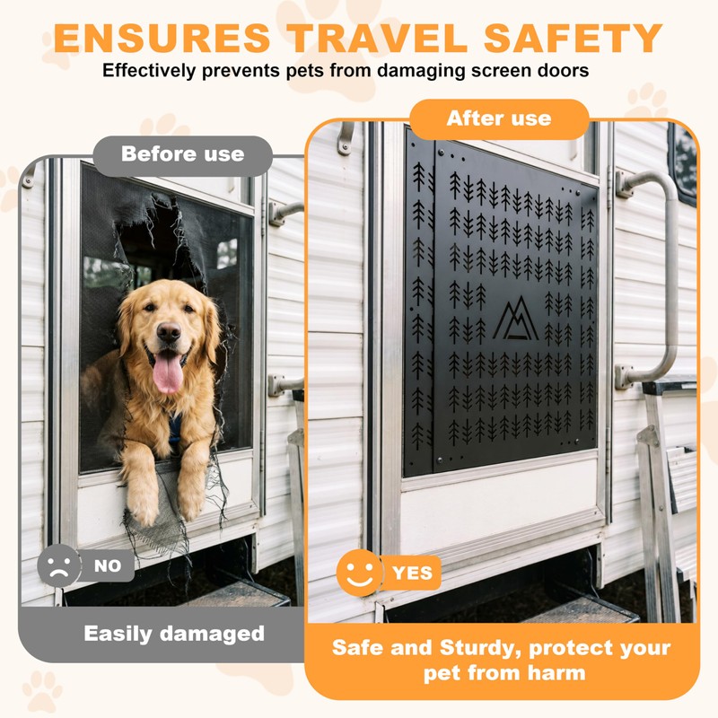 KIKIRV RV Screen Door Protector for Dogs Adjustable RV Entry