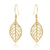 Oobi Doop Gold plated sterling silver leaf drop earrings with