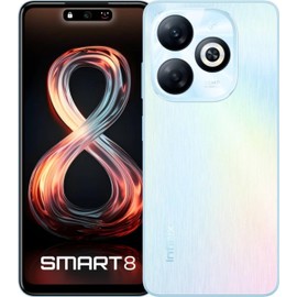Infinix Smart 8 4G (Galaxy White, 4GB RAM, 64GB Storage) | up to 8 GB of RAM (4 GB + 4 GB Virtual) | 90 Hz Punch-hole Display | 50MP Dual Camera with Quad-LED Ring Flash | Helio G36 Mediatek Processor