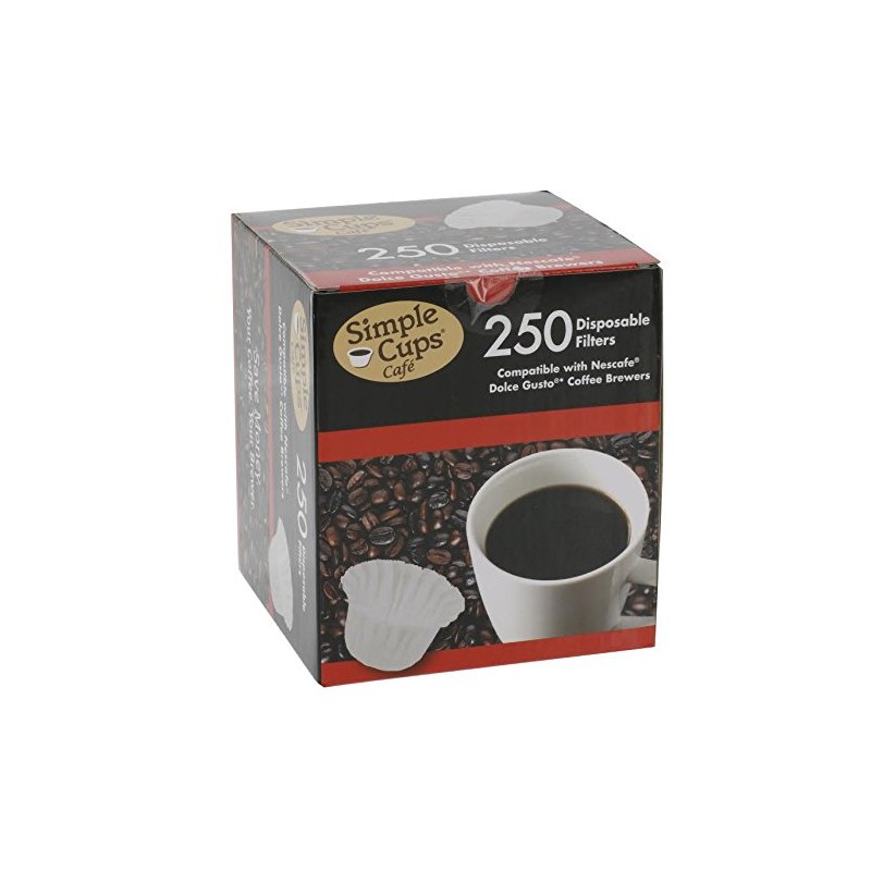 Simple Cups Disposable Paper Coffee Filters (250 pack) - Compatible