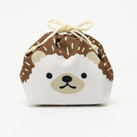 Toyo Case, Okao Kinchaku Friends Lunch Box, Drawstring Lunch Bag, Kids, Cold Insulation, Aluminum Material, Nursery School, Kindergarten (04, Hedgehog)