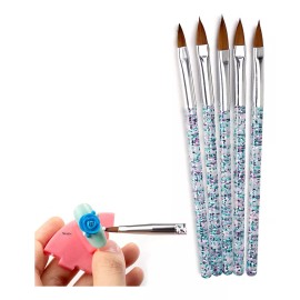 Xiaoya Kit De 5 Pinceles Para Aplicaciones Con Mango De Acrilico Color Color 1