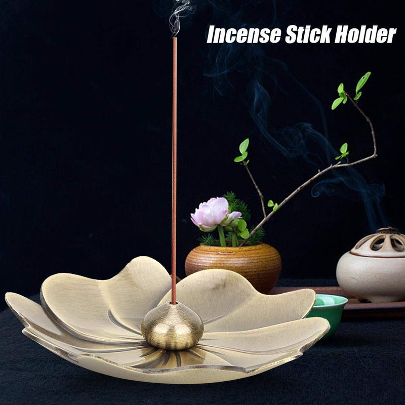 Mini Pure Copper Incense Holder Lotus Flower Incense Burner Coil