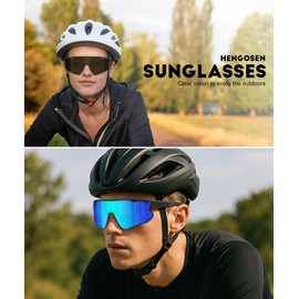 HENGOSEN Sports-Sunglasses Polarised-Sunglasses-Mens Cycling-Running Sun-glasses : Driving Motorbike Fishing UV400 Protection
