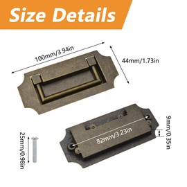 MOROBOR Square Pull Ring Embedded Handle, 2 PCS Tatami Hidden Handles Invisible Cabinet Door Furniture Hardware with Screws for Cabinet Wardrobe Drawer(Bronze)