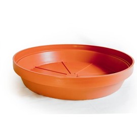 KECO 18" Round Plastic Plant Saucer - Crack and Break Resistant Terra Cotta Orange Clay-Color Heavy Plastic