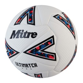 Mitre Unisex-Adult Ultimatch One 24 Football, White/Black/Bib Red, 5
