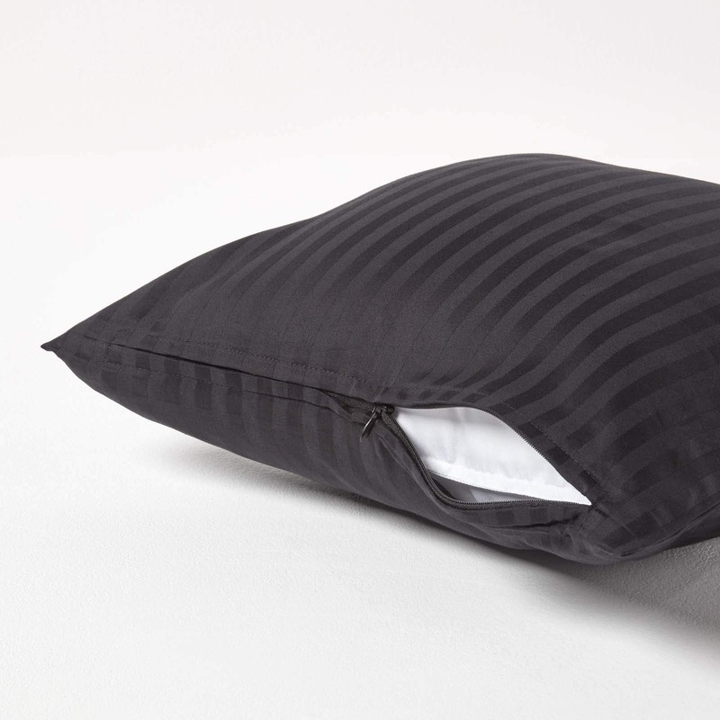 HOMESCAPES Black Pure Egyptian Cotton Euro Size Pillowcase 40 x
