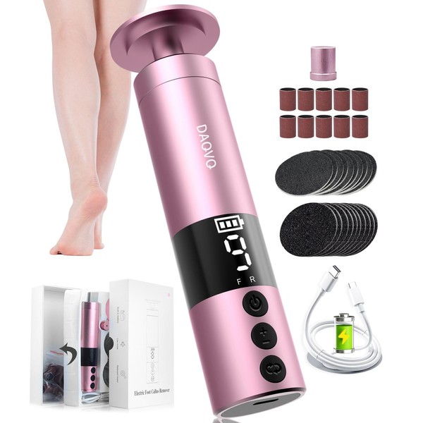 DAQVQ Electric Foot Callus Remover, 2-in-1 Electric Foot Filer/Nail Filer,