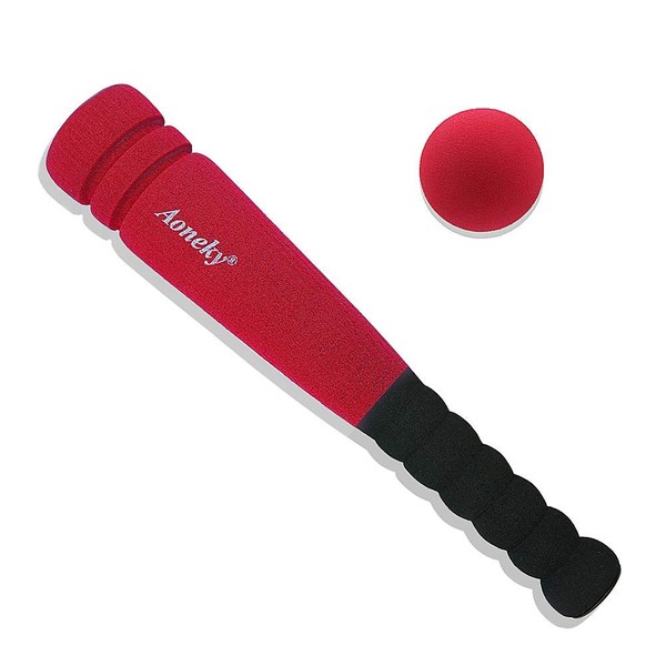 Aoneky Mini Foam Baseball Bat and Ball for Toddler, 11.8 inch