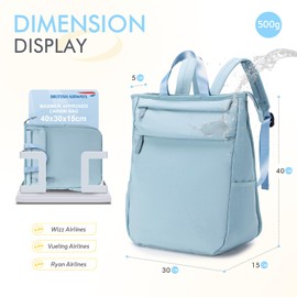 BAGZY British Airways Hand Luggage Backpack, 40 x 30 x 15 cm, Baby Changing Bag, Changing Backpack with Dummy Holder and Wet and Dry Compartment, Lightweight Women's Daypacks, Travel Backpack, Casual