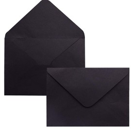 100PCS C6 Black Paper Envelope Triangle Seal Retro Simple Style for Business Wedding Party Holiday