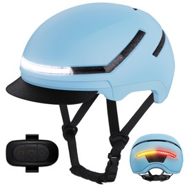 Bike Helmet with Turn Signal Light - Shinmax Bicycle Helmet with Front & Rechargeable Rear Light, Detachable Visor, Cycling Helmet for Adult Men Women Perfect for Commuter MTB Scooter E-bike City Road
