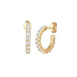 Elli 925 Sterling Silver Cubic Zirconia Stud Earrings, Gold Plated, Cubic Zirconia